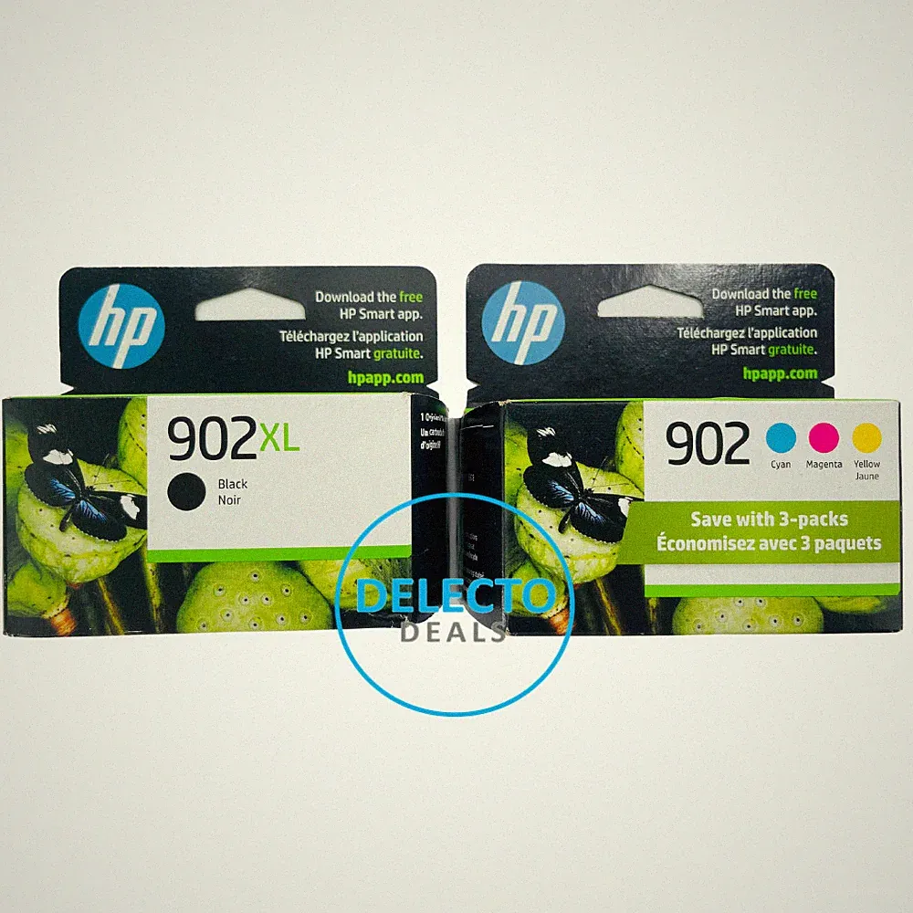 GENUINE 4-PACK HP 902XL BLACK & 902 COLOR C/M/Y INK OFFICEJET SEALED BOX 5/2026+