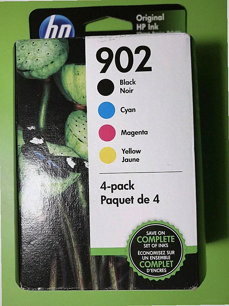 Genuine HP 902 Black/Color Ink Cartridge for HP 6968 6978 Printer-BCMY-OEM-4PK