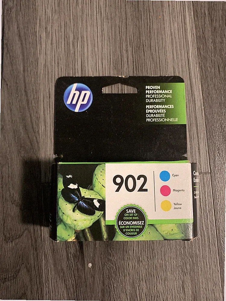 Genuine HP 902 Color Ink Cartridges - Cyan Magenta Yellow Expired 03/2021