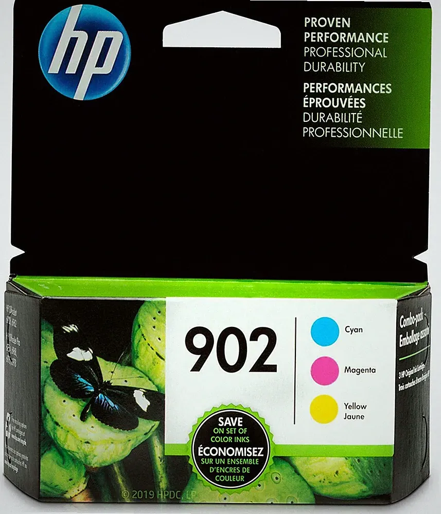 HP 902 Ink Cartridge Combo 3 Pack Cyan Magenta Yellow for HP Printers 11/2022