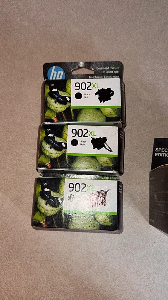 HP 902XL Black Ink Cartridge Genuine OEM Sealed - EXP 2024 4 Sealed Boxes