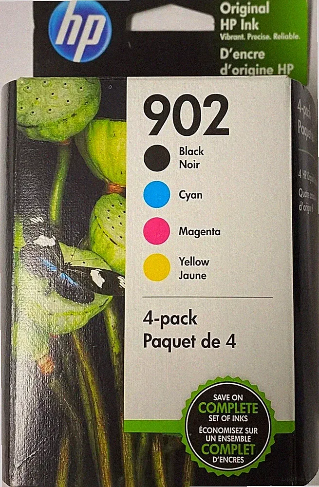 New Genuine HP 902 4PK Ink Cartridges OfficeJet Pro 6961, 6968