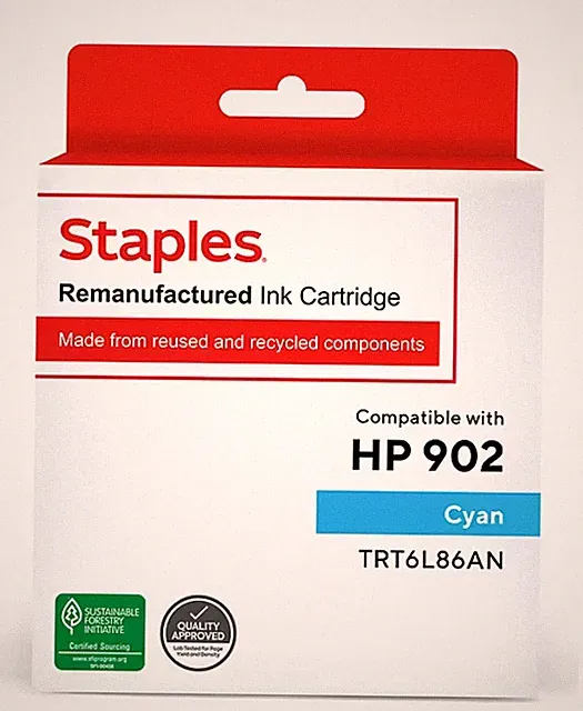 Staples Standard Yield Ink Cartridge HP 902- Cyan